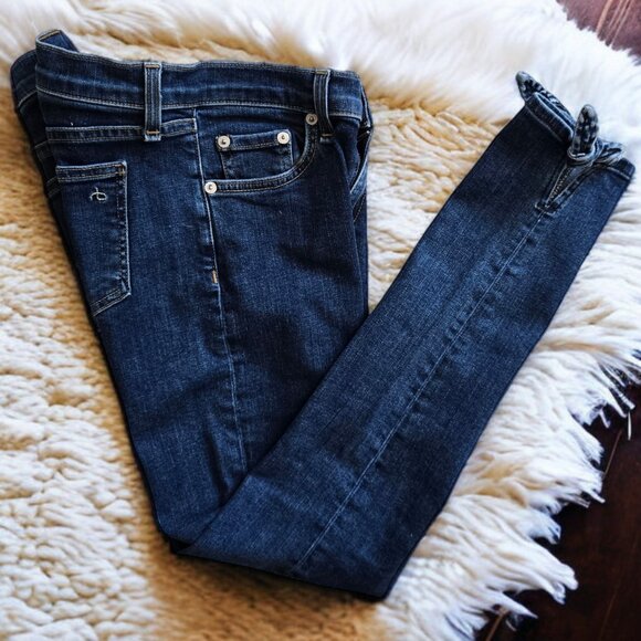 RAG & BONE ( 26 ) Ankle Bow Straight Leg Denim Skinny Jeans - Picture 1 of 8